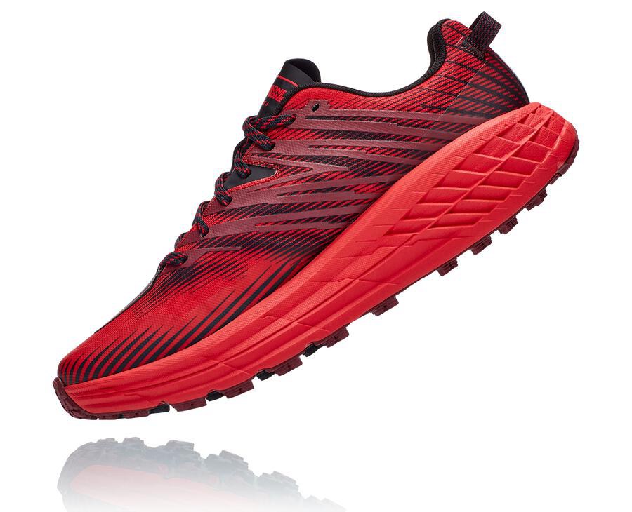 Hoka One One Speedgoat 4 Trailskor Herr - Röda - CHVLP-6931